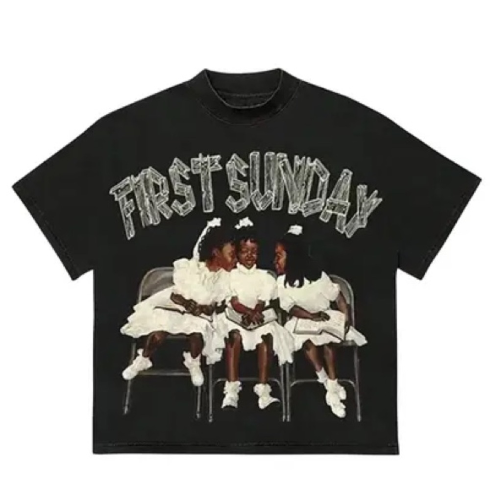 NEW WITH TAGS Men’s Large PFR NEW YORK Black "First Sunday" Graphic Tee